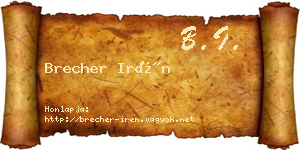 Brecher Irén névjegykártya