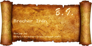 Brecher Irén névjegykártya